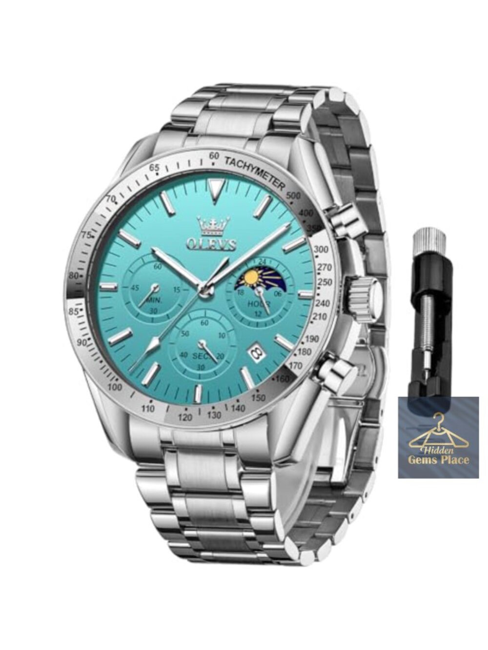 Men's Business Dress Watch Stainless Steel Waterproof Chronograph